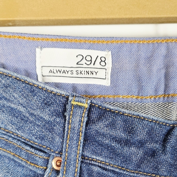 GAP Always Skinny Blue Bleached Acid Denim Jeans Women's Size 29/8 - Picture 3 of 6